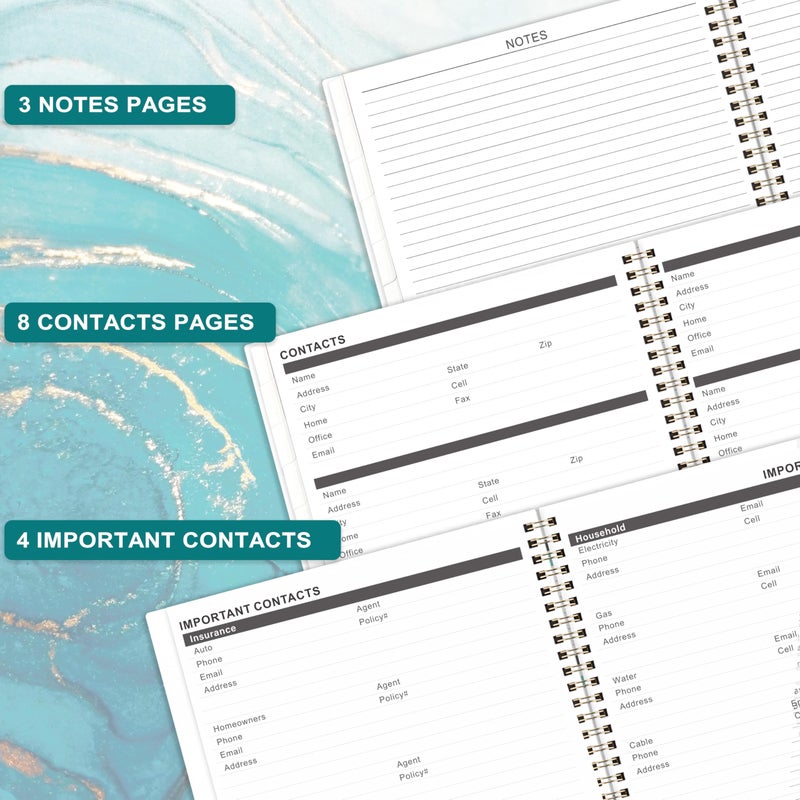 BooQool 2025-2027 Monthly Planner/Calendar - Jul. 2025 - Jun. 2027, 9"" x 11"", 2025-2027 Calendar Spiral Bound, 2 Year Monthly Planner with Tabs - Image 4